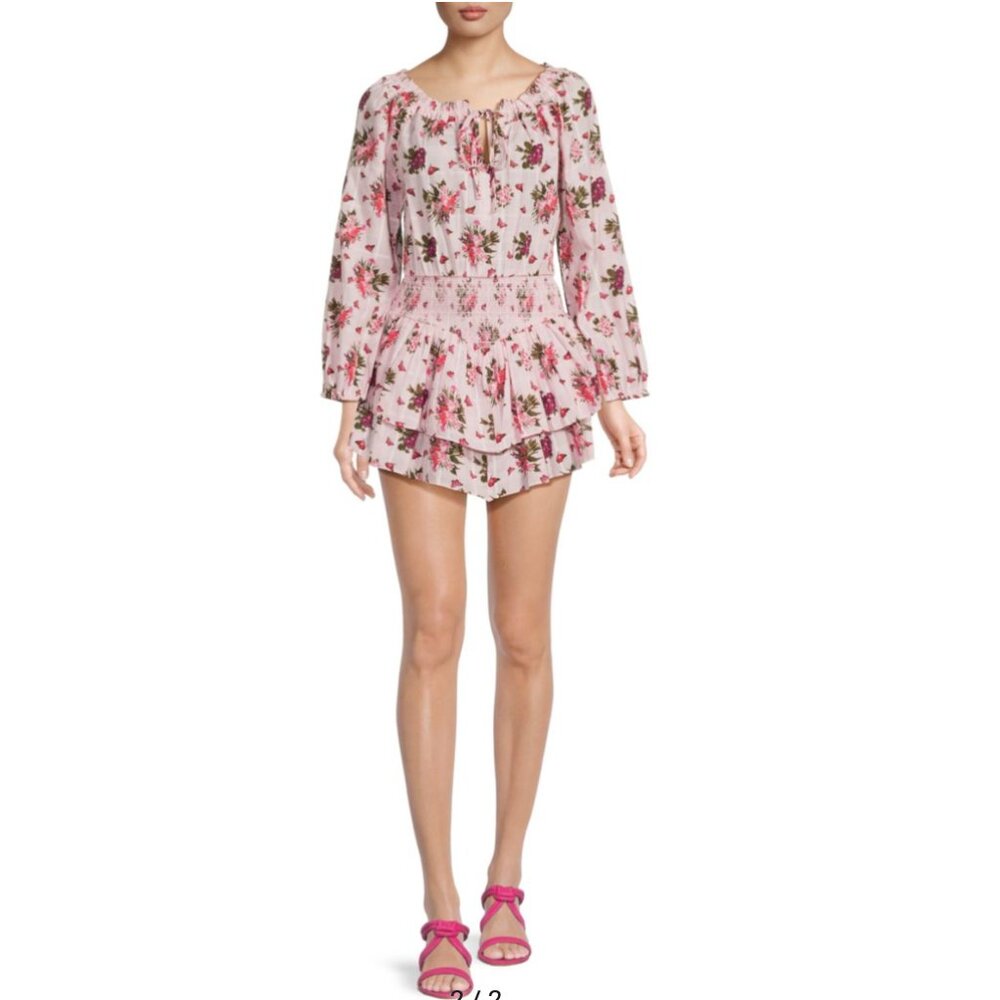LoveShackFancy Floral Print Minidress - XS